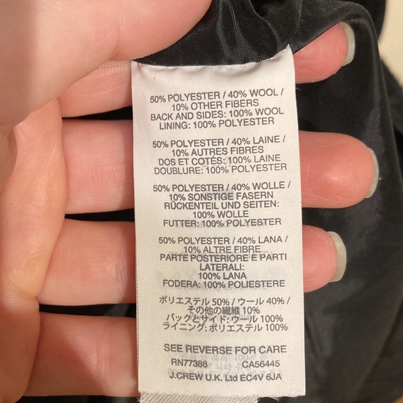 NWOT J. CREW Wool Black Dress with Tweed Herringbone Pattern Size 12 - Picture 5 of 5